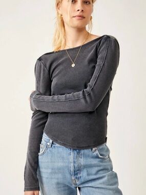 NWT Free People Unapologetic Long Sleeve T-Shirt Low Back Women’s Size Medium